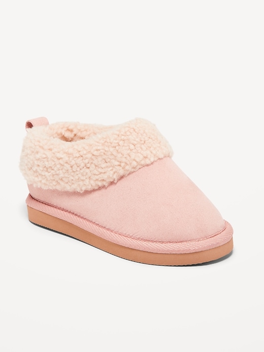Faux-Suede Sherpa-Cuff Booties for Toddler Girls | Old Navy