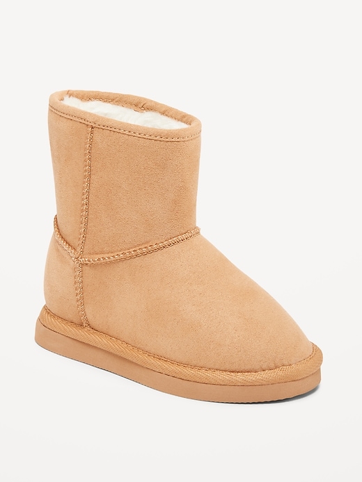 View large product image 1 of 1. Faux-Suede Sherpa-Lined Boots for Toddler Girls