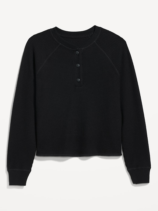 Image number 4 showing, Plush Waffle-Knit Henley Top