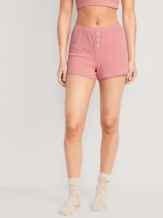 Image number 1 showing, Pointelle-Knit Pajama Shorts -- 2.5-inch inseam