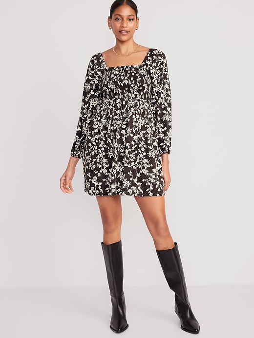 Image number 1 showing, Fit & Flare Long-Sleeve Mini Dress