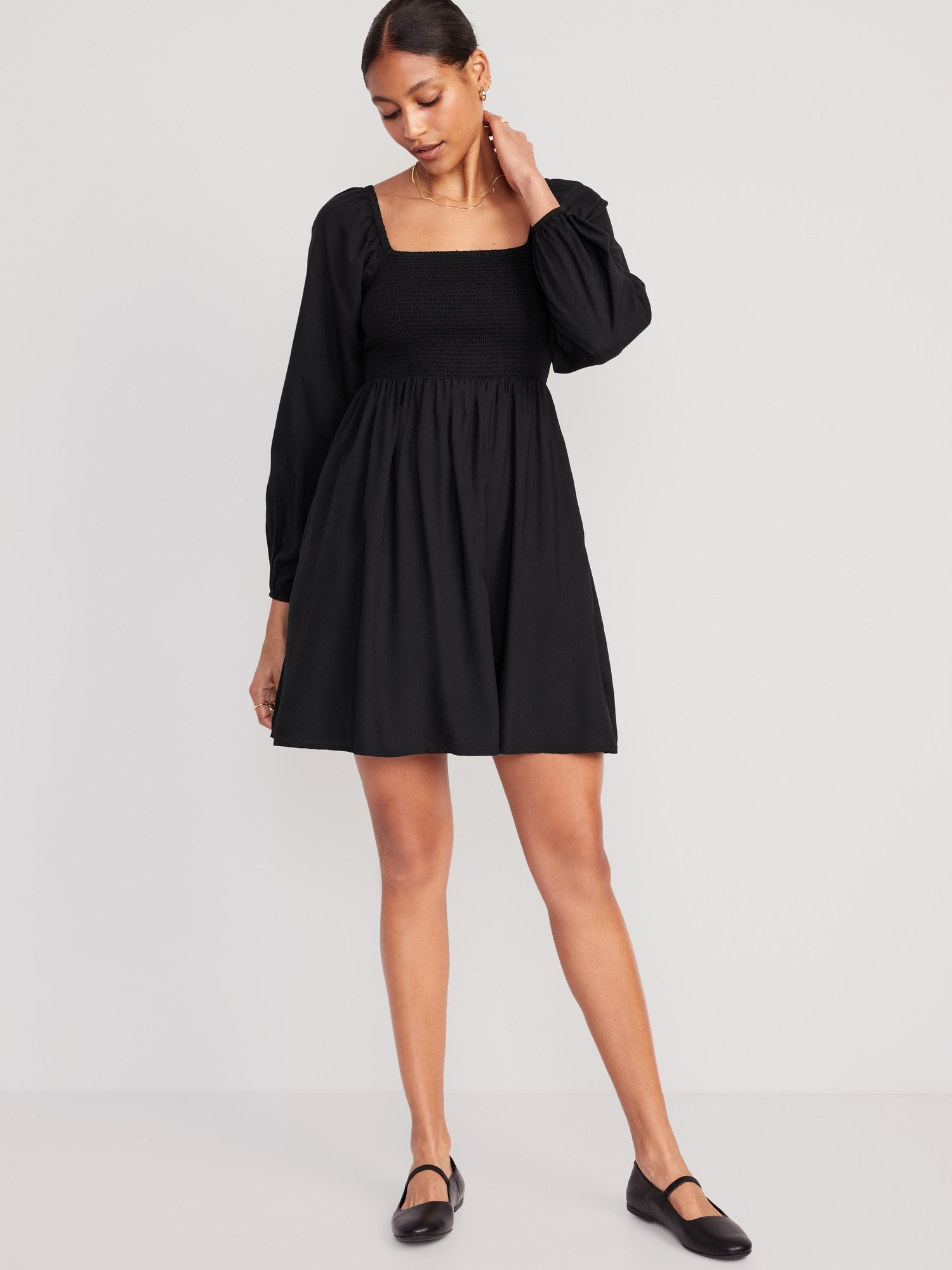 Fit & Flare Long-Sleeve Mini Dress for Women | Old Navy
