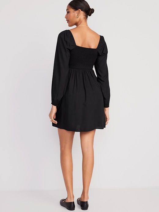 Image number 2 showing, Fit & Flare Long-Sleeve Mini Dress