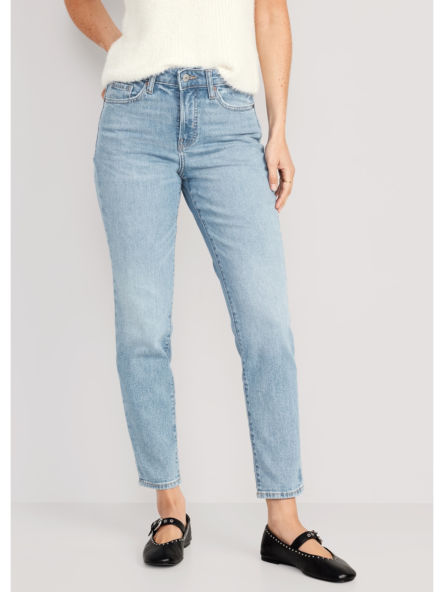 Oldnavy High-Waisted OG Straight Cotton-Hemp Blend Ankle Jeans for Women
