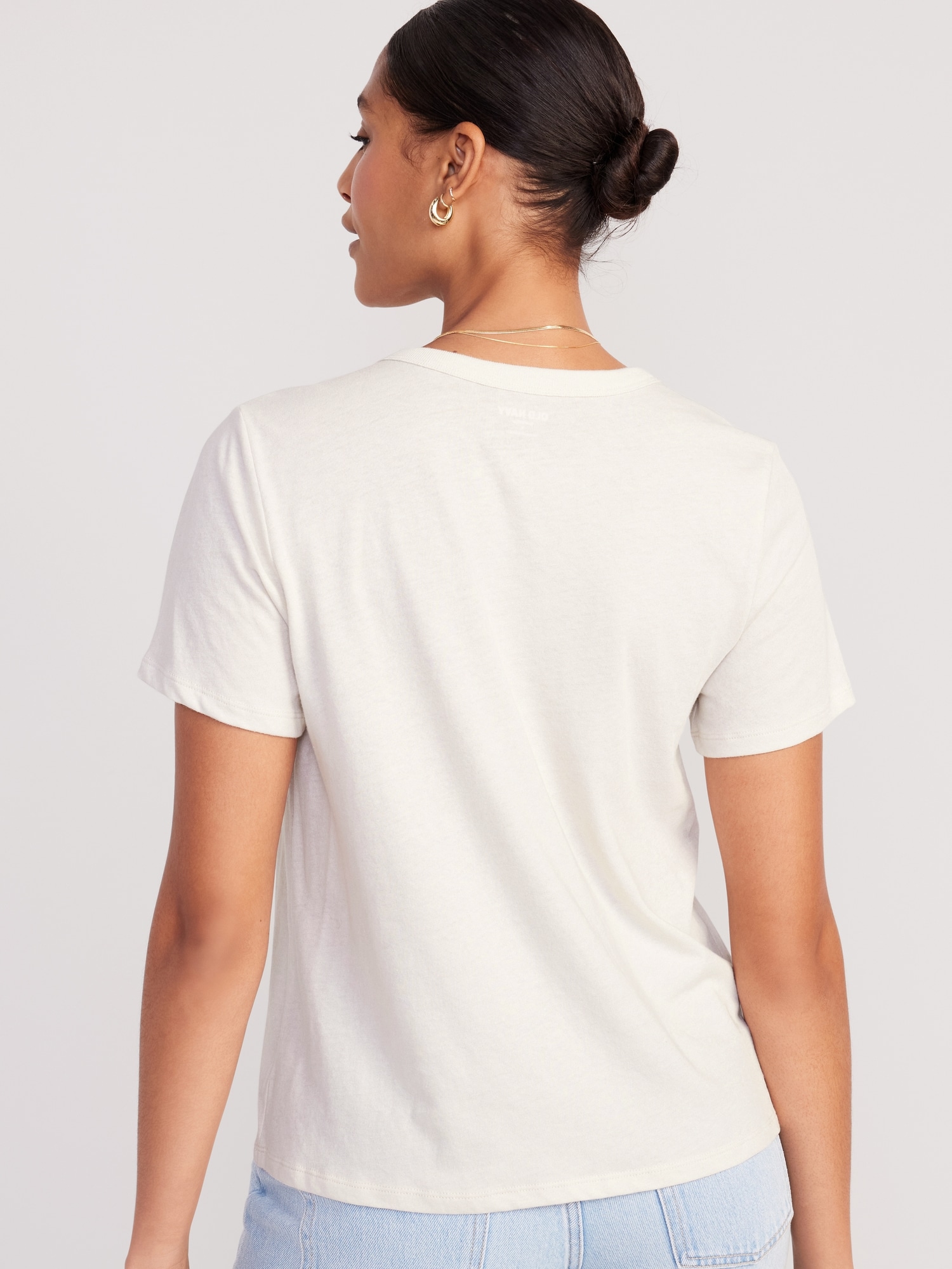 white t shirt women front and back