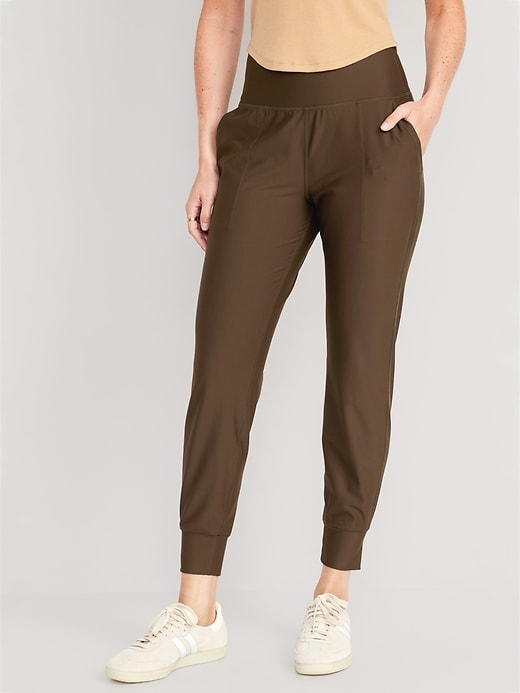Image number 1 showing, High-Waisted PowerSoft 7/8 Joggers