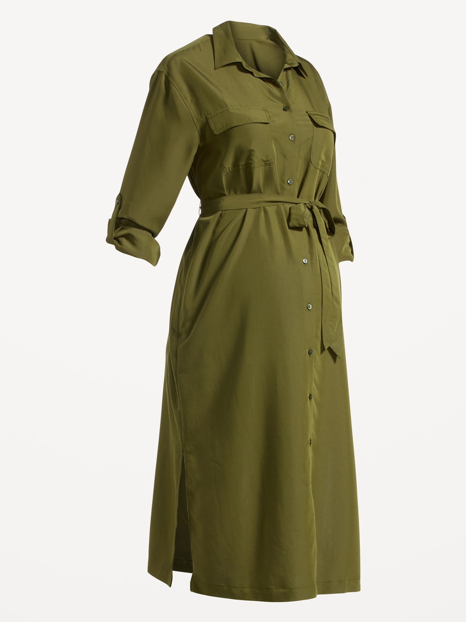 Maternity LongSleeve Midi Utility Dress Old Navy