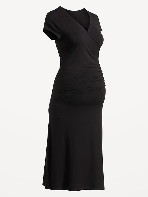 Image number 4 showing, Maternity Fit & Flare Wrap-Effect Midi Dress