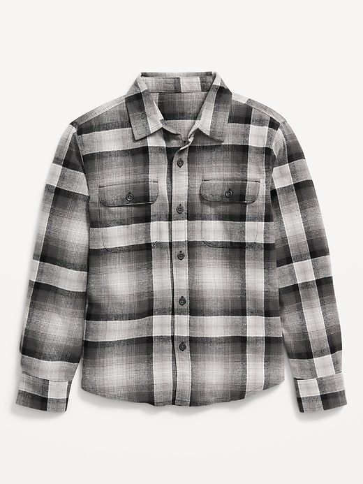View large product image 2 of 3. Soft-Brushed Flannel Pocket Shirt for Boys