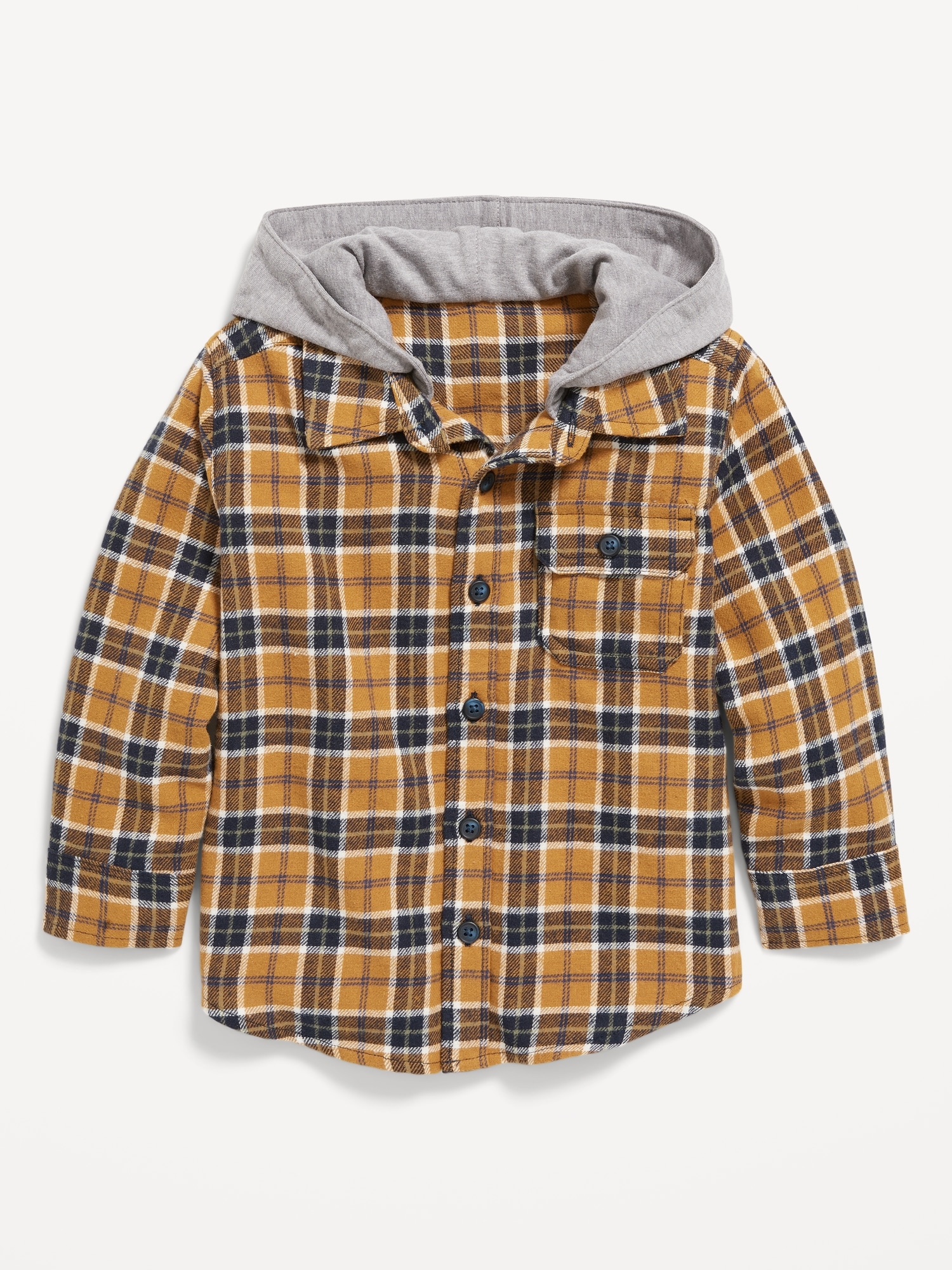 Hooded Soft-Brushed Flannel Shirt for Toddler Boys | Old Navy