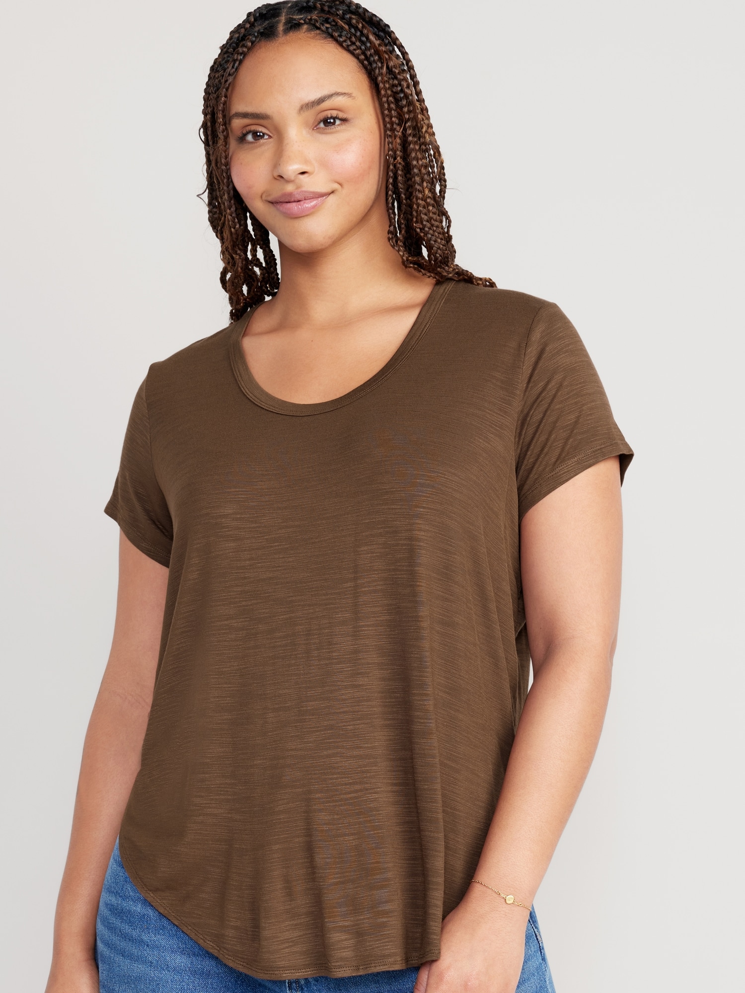 Luxe Voop-Neck Tunic T-Shirt for Women | Old Navy