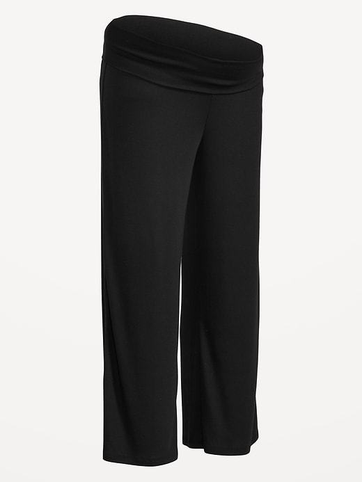 View large product image 2 of 2. Maternity Rollover Waist Cropped Pants