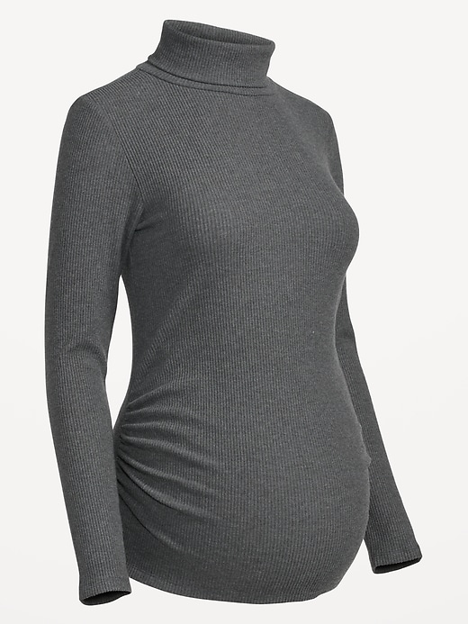 Image number 4 showing, Maternity Fitted Long Sleeve Turtleneck T-Shirt