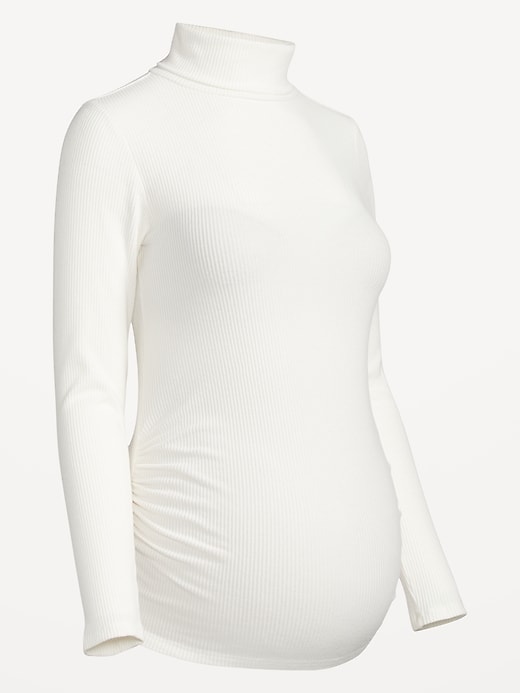 View large product image 2 of 2. Maternity Fitted Long Sleeve Turtleneck T-Shirt