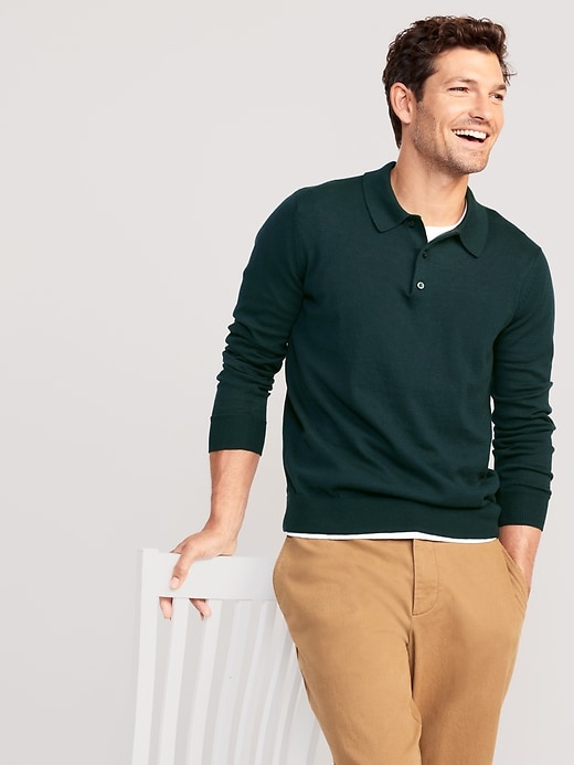 Image number 3 showing, Long-Sleeve Polo Pullover Sweater