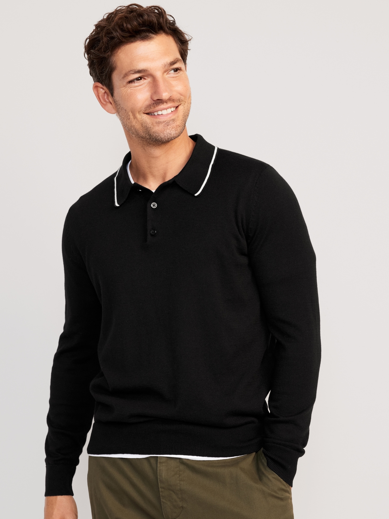 Long-Sleeve Polo Pullover Sweater for Men | Old Navy