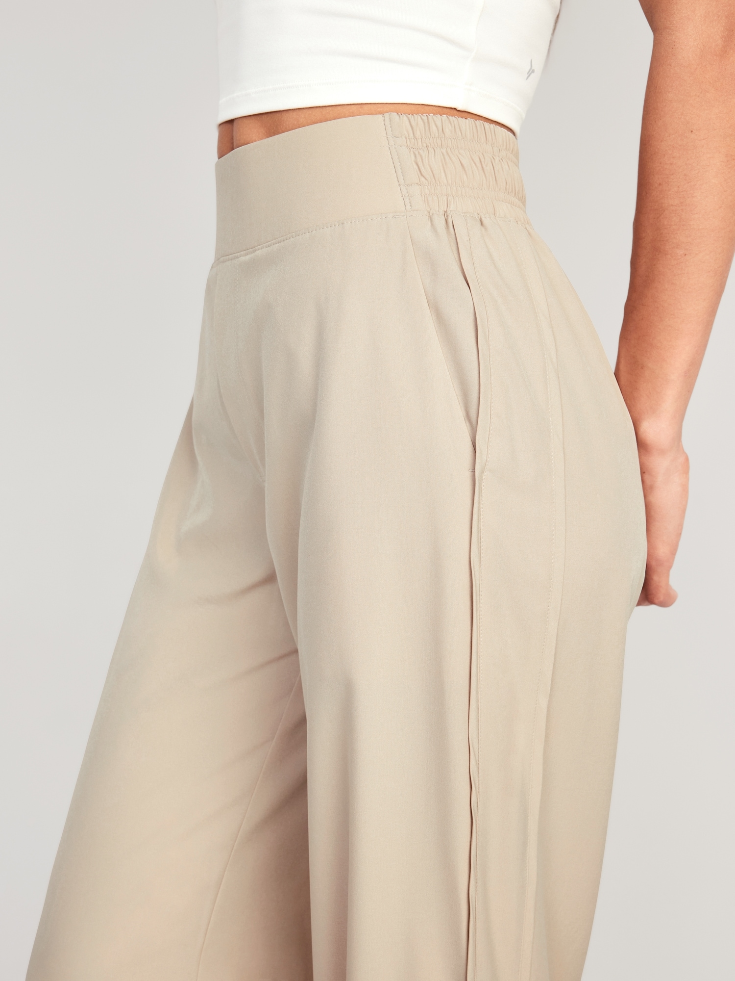 Old Navy High-Waisted StretchTech Split-Front Wide-Leg Pants for Women