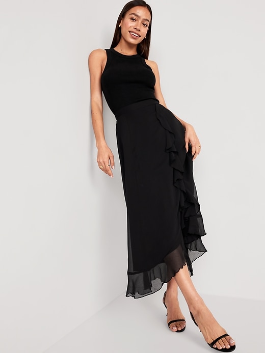 Image number 3 showing, High-Waisted Ruffled Maxi Skirt