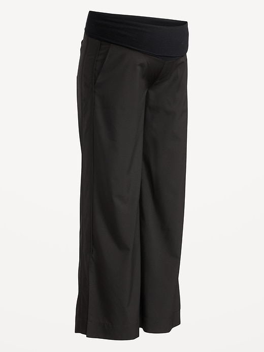 View large product image 1 of 3. Maternity StretchTech Rollover-Waist Trouser Pants