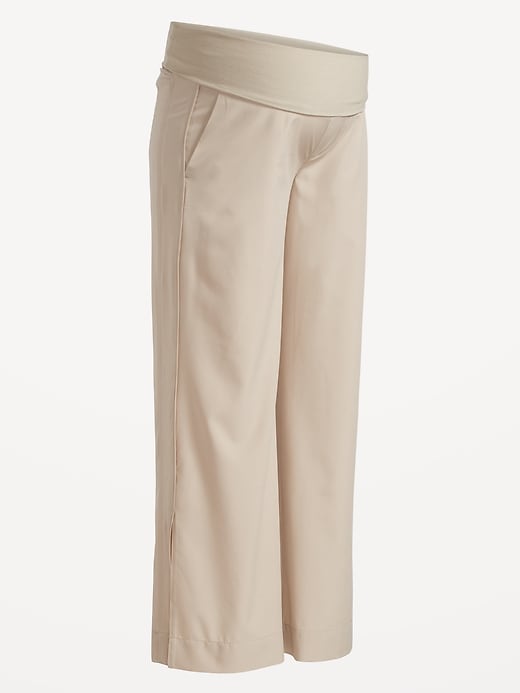 View large product image 2 of 2. Maternity StretchTech Rollover-Waist Trouser Pants