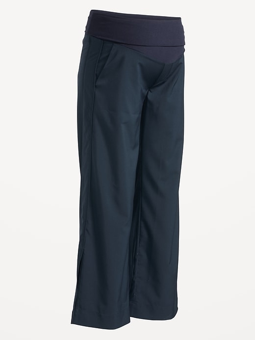 View large product image 2 of 2. Maternity StretchTech Rollover-Waist Trouser Pants