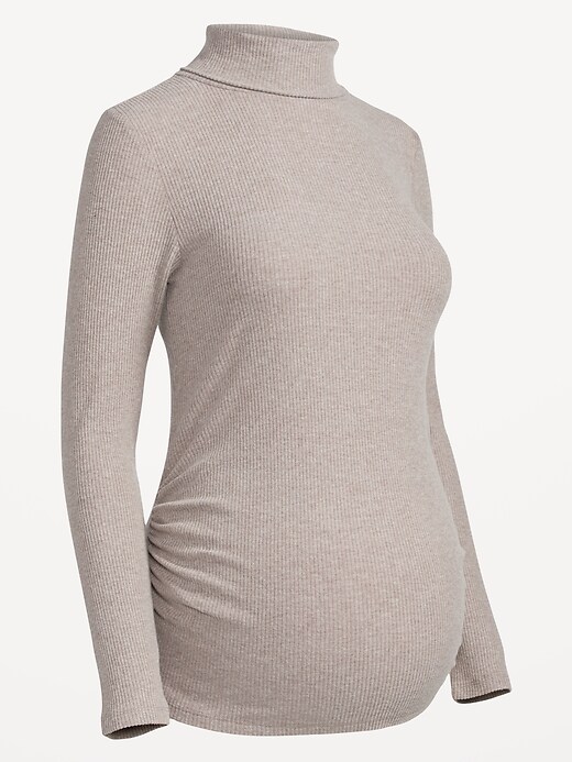 View large product image 2 of 2. Maternity Fitted Long Sleeve Turtleneck T-Shirt
