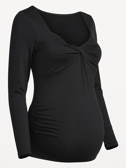 Maternity Fitted Twist-Front T-Shirt | Old Navy