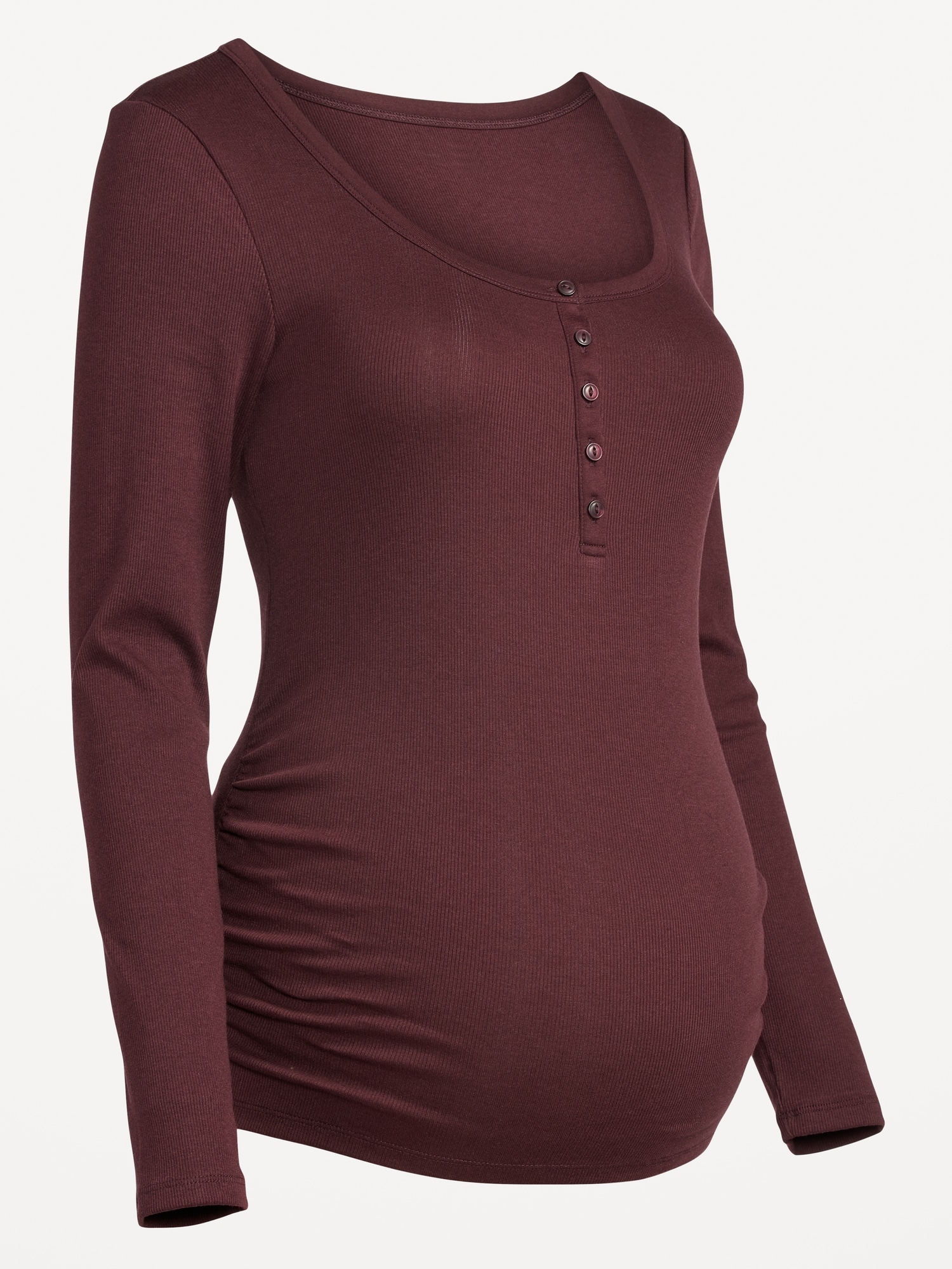 Maternity Fitted Rib Knit Henley TShirt Old Navy