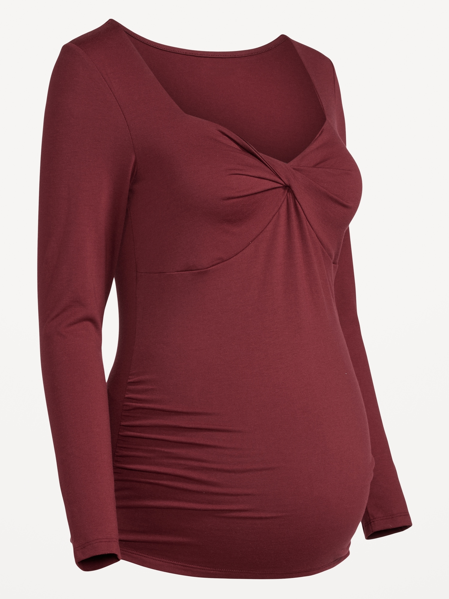 Maternity Fitted Twist-Front T-Shirt | Old Navy