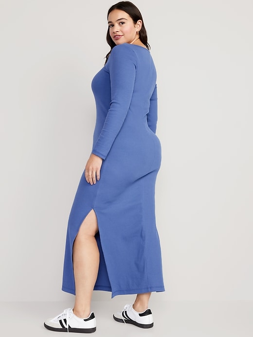 Image number 5 showing, Fitted Square-Neck Midi Dress