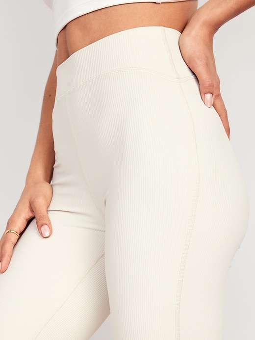Image number 4 showing, Extra High-Waisted PowerSoft Ribbed Super Flare Leggings