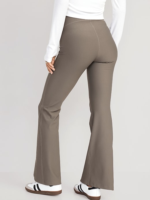 Image number 2 showing, Extra High-Waisted PowerSoft Ribbed Super Flare Leggings