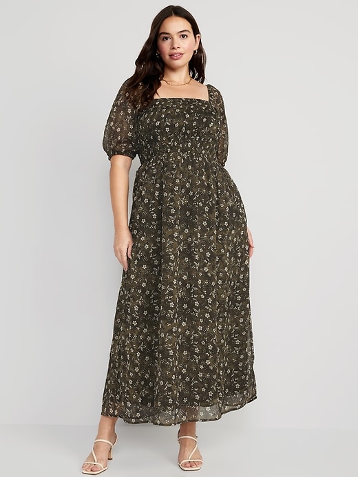 Image number 4 showing, Fit & Flare Smocked Maxi Dress