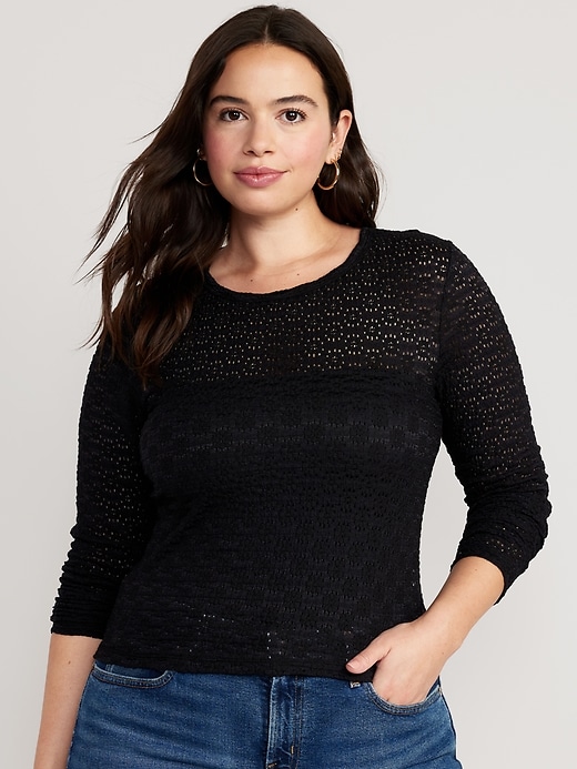 Image number 5 showing, Long Sleeve Lace Top