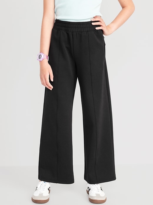 View large product image 1 of 4. High-Waisted Dynamic Fleece Zip-Pocket Wide-Leg Sweatpants for Girls