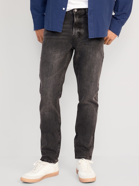 Relaxed Slim Taper Jeans - Faded Black Wash