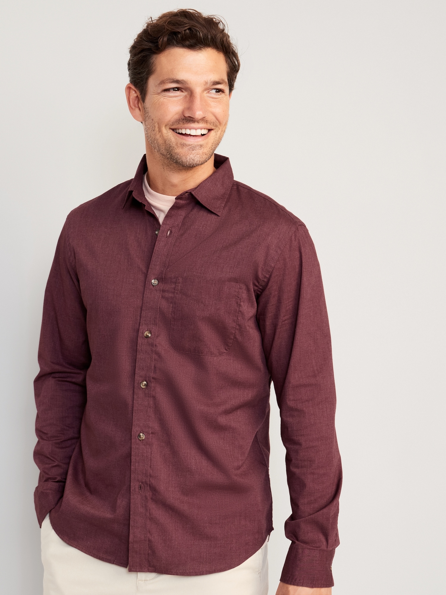 Slim Fit Built-In Flex Poplin Everyday Shirt