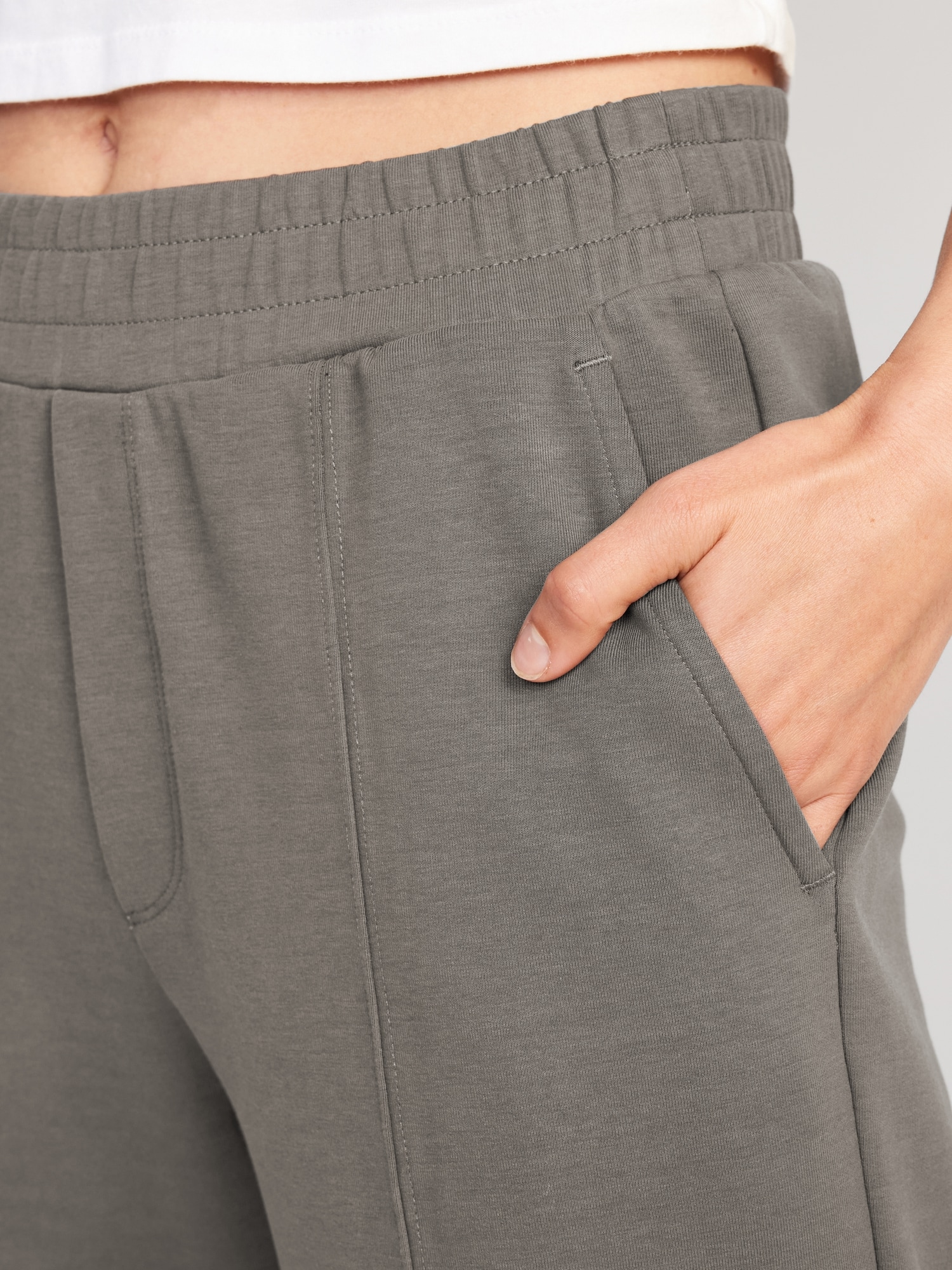 High-Waisted Dynamic Fleece Wide-Leg Trouser Pants for Women