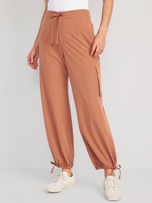 Image number 1 showing, High-Waisted StretchTech Wide-Leg Cargo Pants