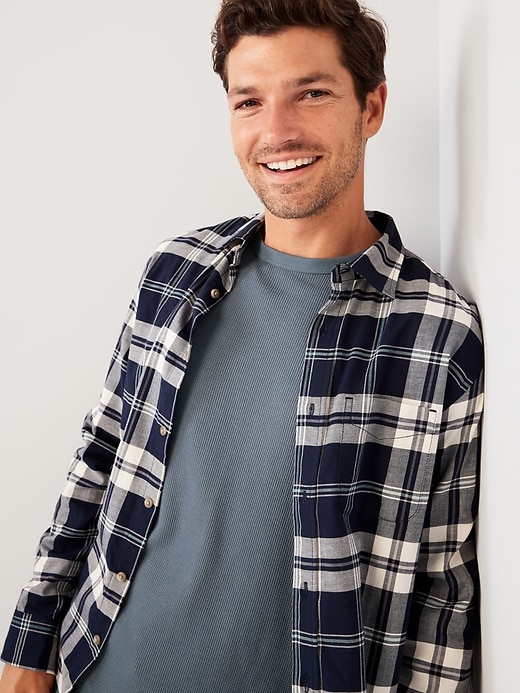 Image number 3 showing, Long-Sleeve Built-In Flex Waffle-Knit T-Shirt