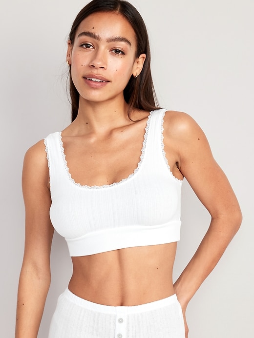 Image number 1 showing, Pointelle-Knit Bralette Top