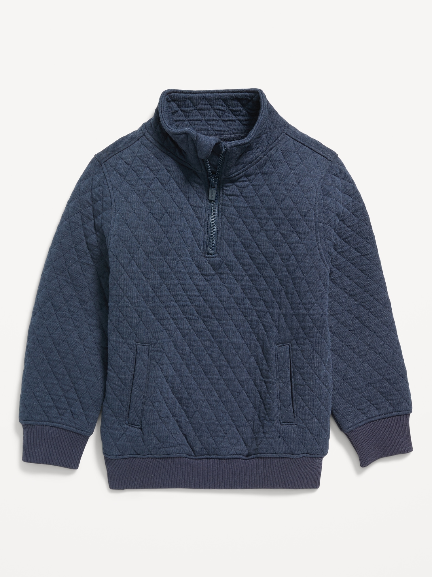 Long-Sleeve Unisex Quarter-Zip Quilted Sweatshirt for Toddler