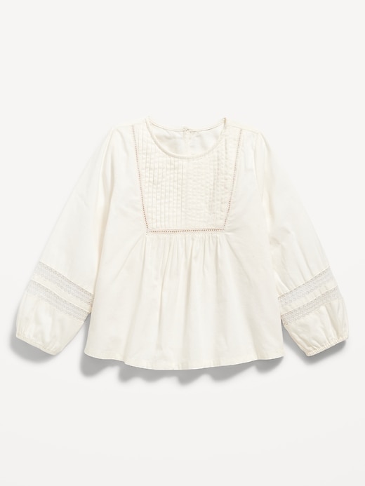 Long-Sleeve Pintuck-Lace Top for Toddler Girls | Old Navy