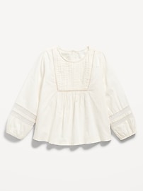 Long-Sleeve Pintuck-Lace Top for Toddler Girls | Old Navy
