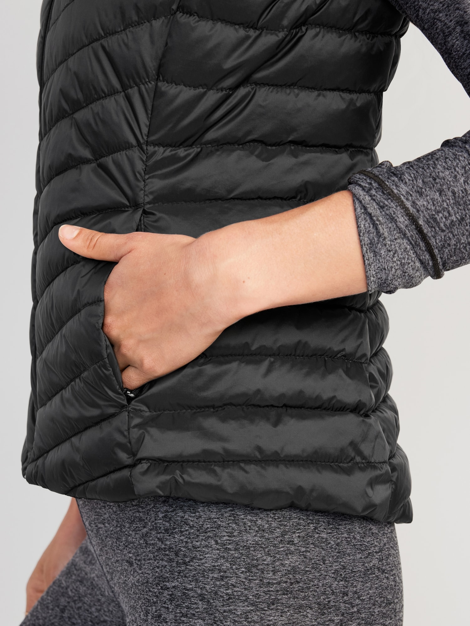 Narrow-Channel Quilted Puffer Vest for Women