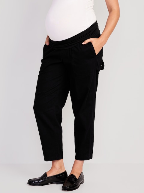 Maternity Rollover-Waist Utility Pants