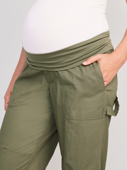 Image number 5 showing, Maternity Rollover-Waist Workwear Pants