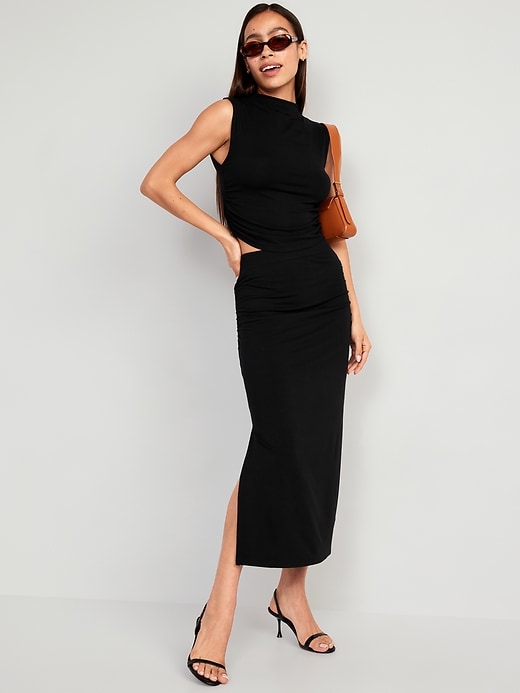 Image number 3 showing, High-Waisted Ruched Maxi Skirt