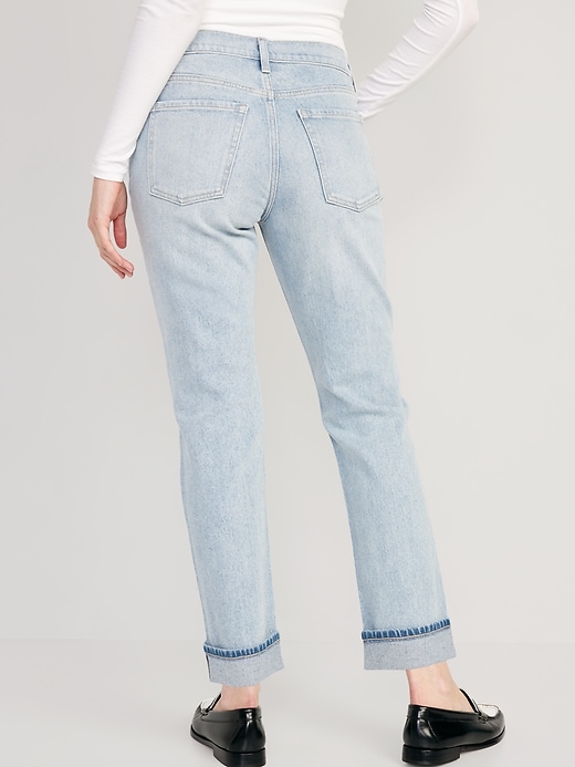 Image number 2 showing, Mid-Rise Boyfriend Straight Jeans