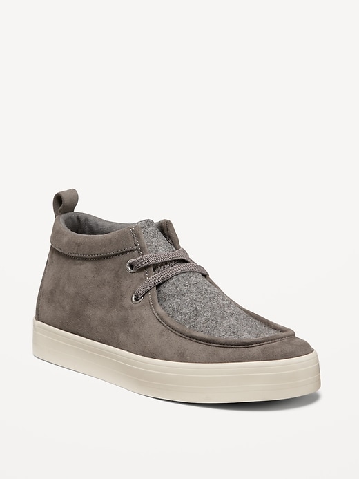 View large product image 1 of 4. High-Top Faux-Suede Elastic-Lace Sneakers for Boys